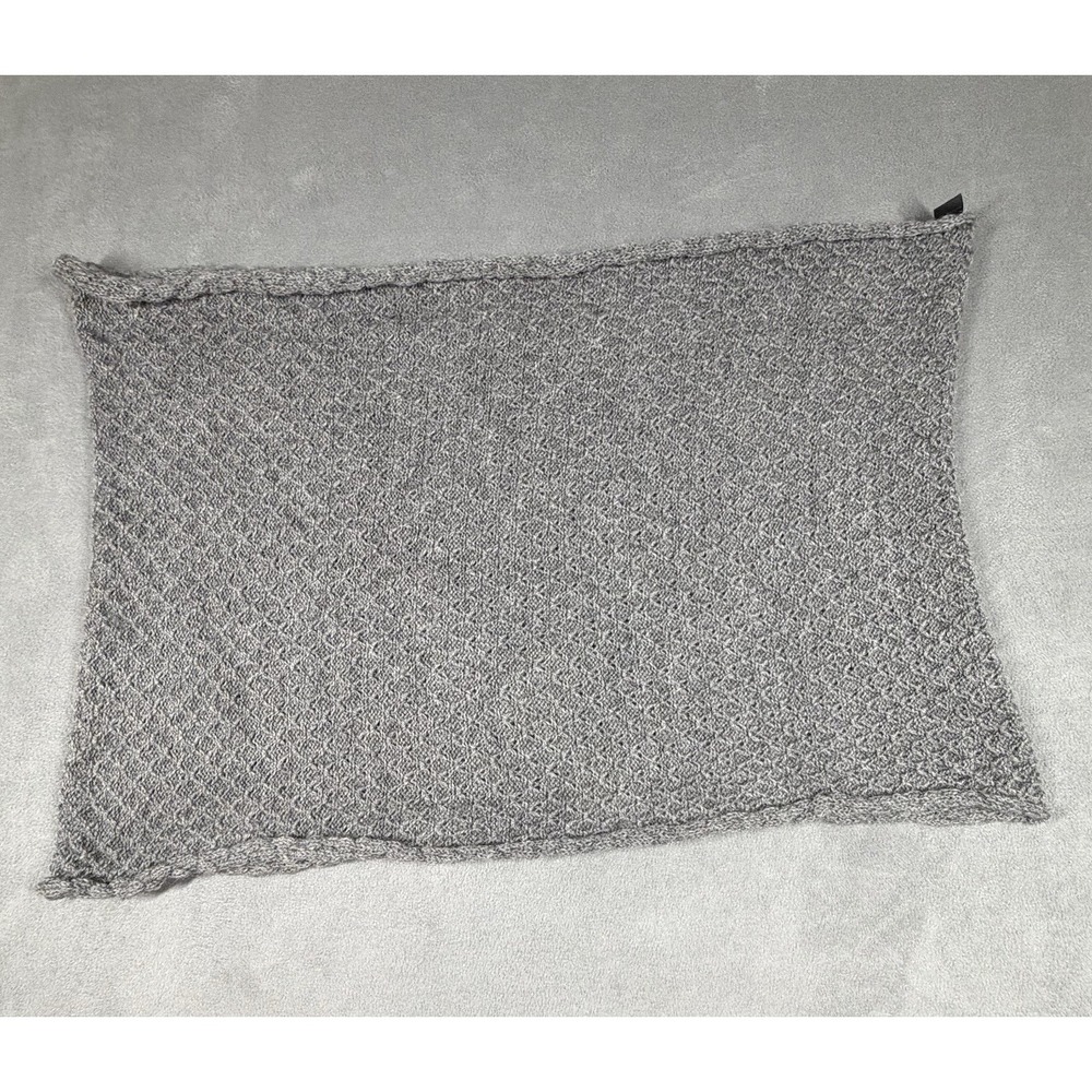 Incas Inc Baby Alpaca Shawl Scarf Womens Gray Knit Wrap Fringe Warm Winter Cozy
